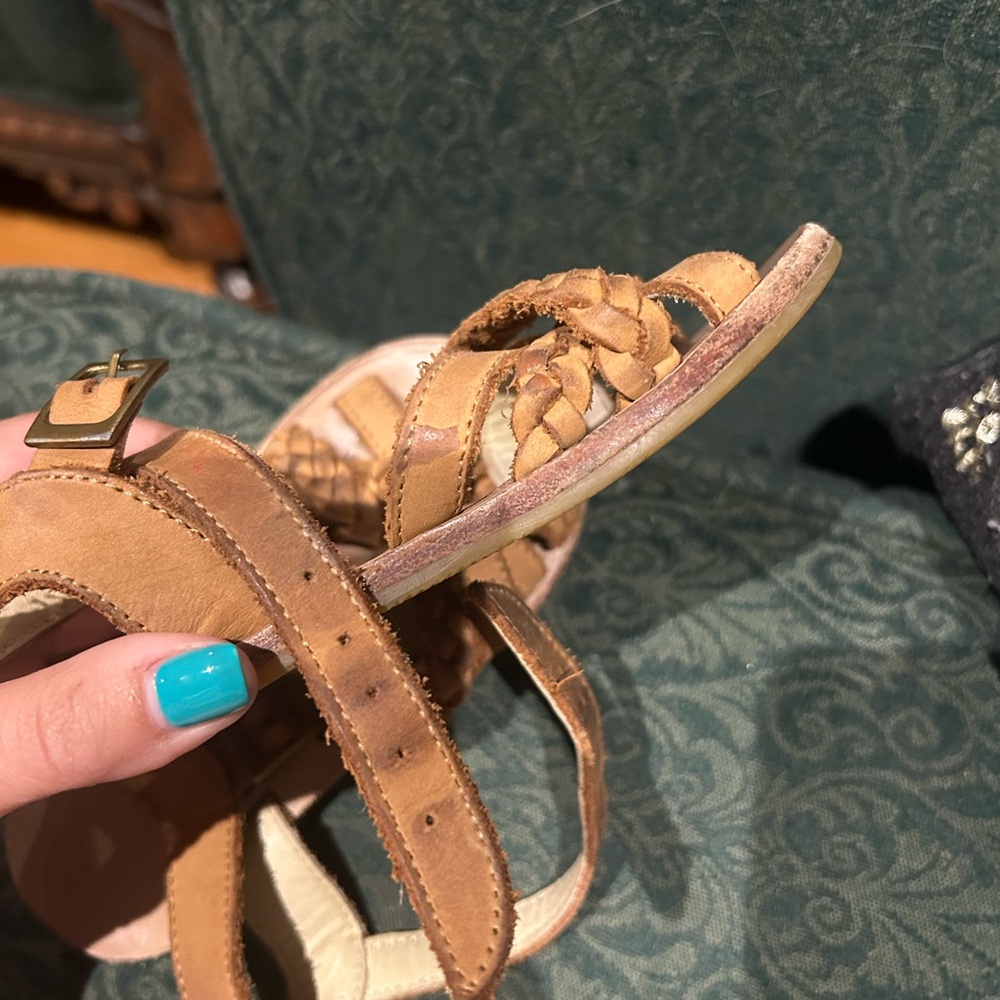 Brown Leather Kids Sandals - Picture 3 of 5